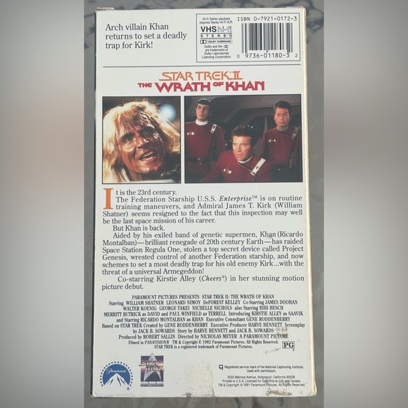 Star Trek II: The Wrath of Khan VHS Execllent Condition - Picture 2 of 9